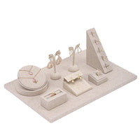 Linen Jewelry Display Stand for Necklaces, Rings, Bracelets, and Earrings - Showcase Organizer for Stores and Live Streams