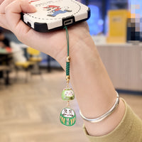 Japanese Style Maneki-Neko Daruma Ceramic Charm for Phones, Bags, and Gifts