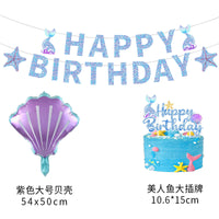 Mermaid Theme Birthday Party Balloon Decoration Kit with Banner