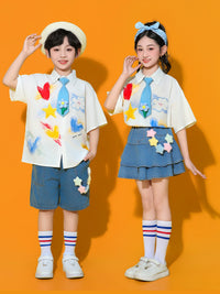 Kids' Cheerleader Dance Costume Set for School Performances & Sports Events