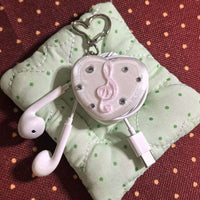 Heart-shaped Music Note Earphone Cable Organizer Keychain for Girls