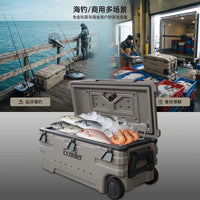 Jiangliu Fish 160L Large Capacity PU Foam Fishing Cooler Box with Wheels for Offshore Sea Fishing Commercial Insulation