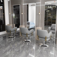 Hydraulic Reclining Barber Chair for Salon, Adjustable Swivel Styling Chair with Footrest