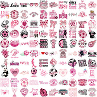 100PCS Pink Cartoon Football Waterproof PVC Stickers for Scrapbooking Phone Case Water Bottle Decoration
