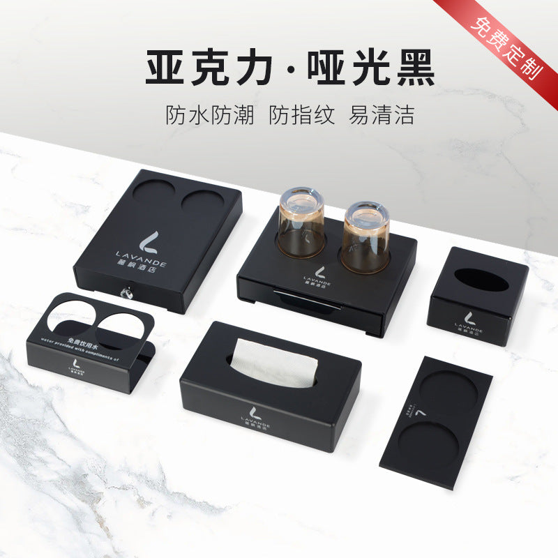 Hotel Disposable Amenities Organizer Tray for Toothbrush, Tissue, Remote, Tea Bags