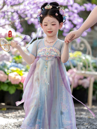 Girls' Hanfu Dress Summer Chinese Style Princess Costume Thin Fairy Ancient Style Performance Skirt