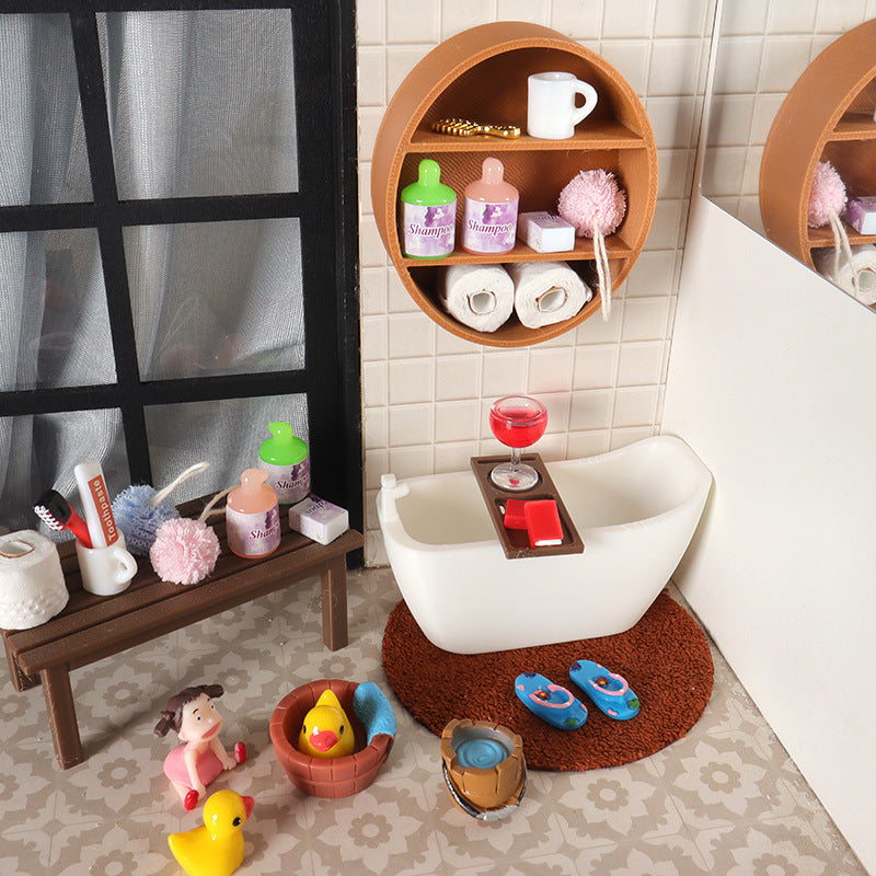 Dollhouse Miniature Bathroom Furniture and Accessories Set