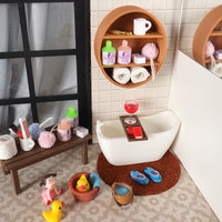 Dollhouse Miniature Bathroom Furniture and Accessories Set