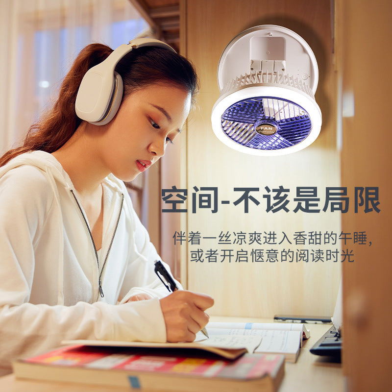 Foldable USB Rechargeable Mini Fan with Night Light for Home, Dorm, and Outdoor Use