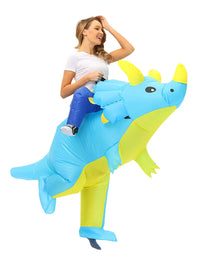 Inflatable Dinosaur Rider Costume for Kids and Adults - Funny Halloween & Performance Outfit