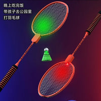 Luminous Badminton Racket Set for Outdoor Night Play - High Elasticity Training Rackets for Adults & Kids