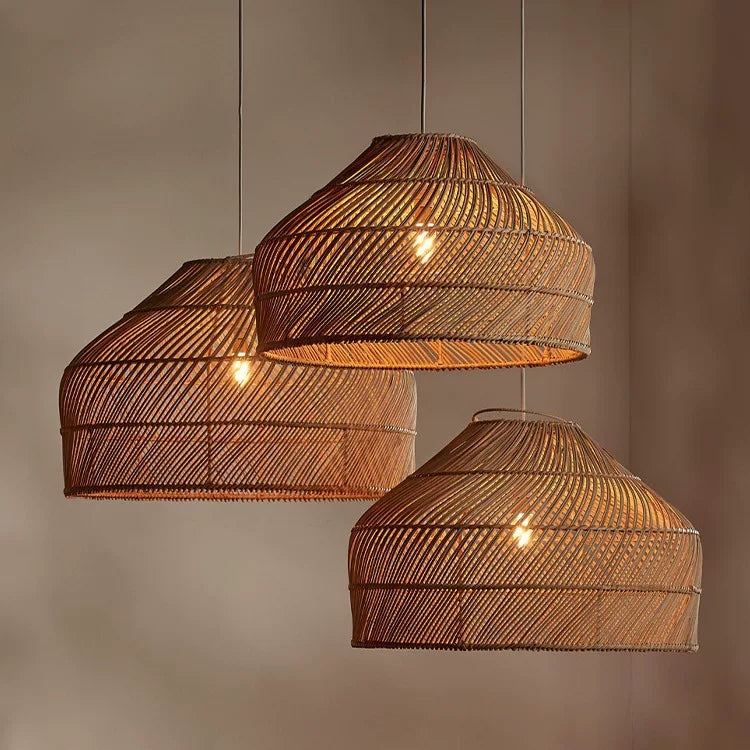 Handwoven Rattan Pendant Light, Nordic Design for Dining Room, Bar, Teahouse, Restaurant