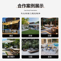 Outdoor Patio Umbrella with Arc-shaped Watermelon Top for Cafe and Sales Office