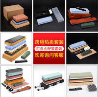 Whetstone White Corundum Double-Sided Oil Stone for Kitchen & Outdoor, Fine Grinding Stone with Bamboo Base