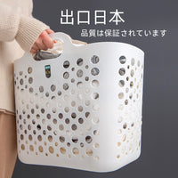 Japanese Style Foldable Laundry Hamper with Handles - Large Capacity Dirty Clothes Basket for Home Bathroom