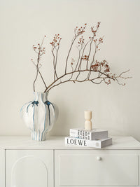 Blue Willow Ceramic Vase Luxury Home Decor Living Room Entrance Retro Flower Arranger