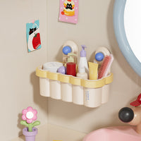 Wall-Mounted Punch-Free Bathroom Storage Shelf for Toilet, Shower, and Vanity