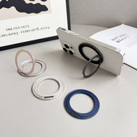 360° Rotating Metal Phone Ring Holder with Car Mount Function, Ultra-Thin Strong Adhesive Finger Grip Kickstand
