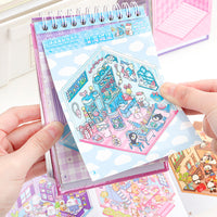 Capybara & Bunny Miniature Scene 3D Coil Notebook with Stickers