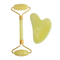 Jade Roller and Gua Sha Set for Face and Body Massage