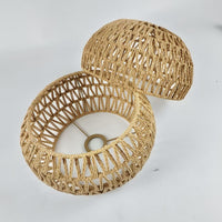 Handwoven Paper Rope Lampshade for Pendant Lights, Half-Round Design for Restaurants and Home Decor
