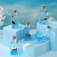 Creative Drifting Bottle Desktop Ornament with Fluid Motion - Pirate Ship Micro Landscape DIY Decor