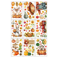 Thanksgiving Autumn Window Clings Scarecrow Pumpkin Static Decals for Glass Decor