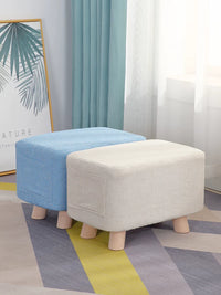 Modern Fabric Upholstered Ottoman Stool for Living Room, Entryway, or Sofa Footrest