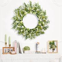 Artificial Daisy Eucalyptus Wreath for Door Decor and Wedding Decoration