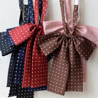 JK Polka Dot Flat Bow Tie for Women - Japanese School Uniform Style