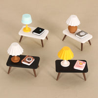 Dollhouse Miniature Table Lamp Book Model Scene Ornament Set