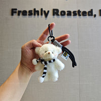 Christmas Blushed Plush Teddy Bear Scarf Keychain Pendant for Bags & Keys