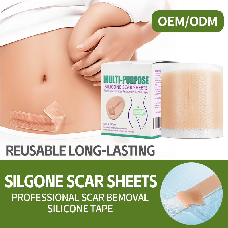 Silicone Gel Scar and Tattoo Concealer Tape, Ultra-Thin Skin Tone Cover Roll, Customizable Length