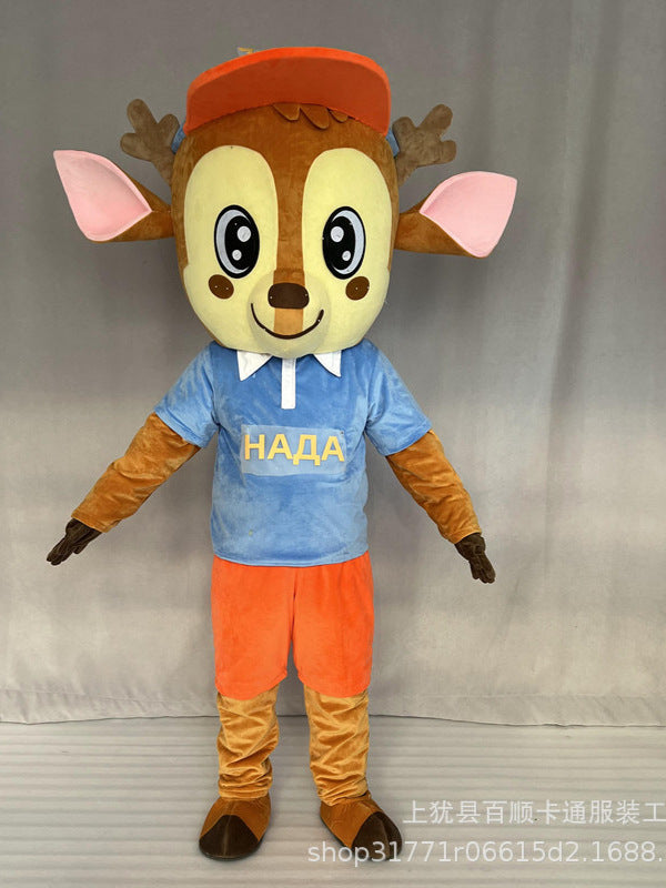 Christmas Reindeer Mascot Costume Adult Deer Inflatable Suit for Advertising Events
