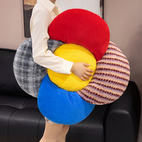 Vintage Color Block Floral Floor Cushion for Office & Home