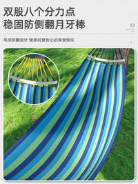 Outdoor Canvas Hammock with Anti-Roll Design for Camping, Single/Double Person