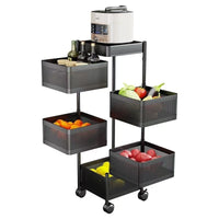 Multi-layer Kitchen Storage Rack with Wheels for Fruits, Vegetables, and Snacks