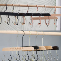 Multi-functional Wooden Hanger with Hooks for Belts, Scarves, Pants, and Bags