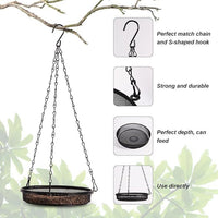 Hanging Bird Feeder for Garden and Patio, Metal Mesh Tray for Wild Birds