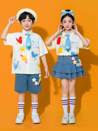 Kids' Cheerleader Dance Costume Set for School Performances & Sports Events