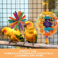 5-Pack Parrot Chewing Toys with Cotton Rope and Rattan Balls for Birds