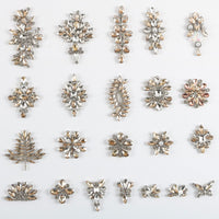 White Rhinestone Flower Applique Hot Melt Adhesive for DIY Clothing and Shoe Embellishments