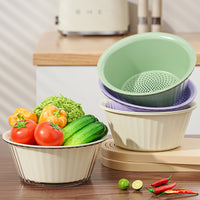 Double-Layer Kitchen Drain Basket for Washing Vegetables and Fruits