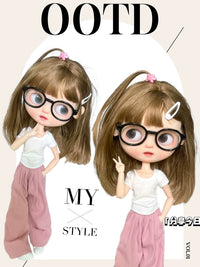 Blythe OB24 Doll Clothes Pleated Short Sleeve T-Shirt and Wide Leg Pants