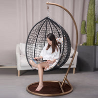 Single Rattan Wicker Hanging Basket Chair Outdoor Indoor Swing Egg Chair for Balcony Patio