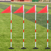 Portable Soccer Training Pole Set with Rubber Bases and Flag for Agility Drills