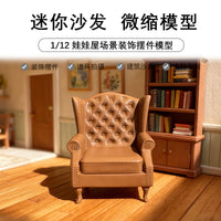 Dollhouse Miniature Vintage American Style Sofa Chair for Living Room Bedroom