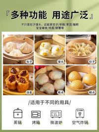 Food Grade Non-Stick Steamer Liners for Buns and Dumplings - Disposable Parchment Paper