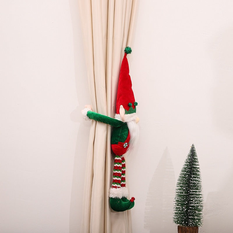 Christmas Elf Doll Curtain Tie-Backs for Holiday Decor
