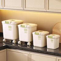 Large Capacity Moisture-Proof Rice Storage Container with Wheels and Measuring Cup
